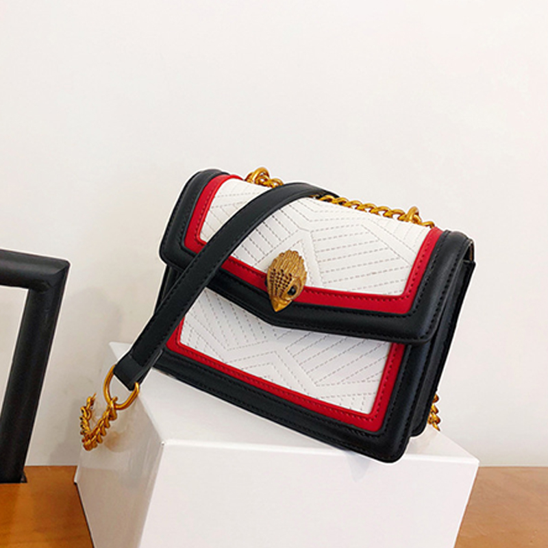 Lovely Black+White Patent Leather Crossbody BagLW Fashion Online For