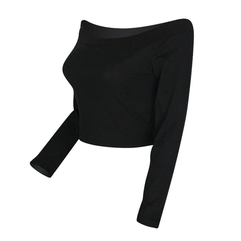 Lovely Casual Dew Shoulder Black T-shirtLovelyWholesale | Wholesale ...