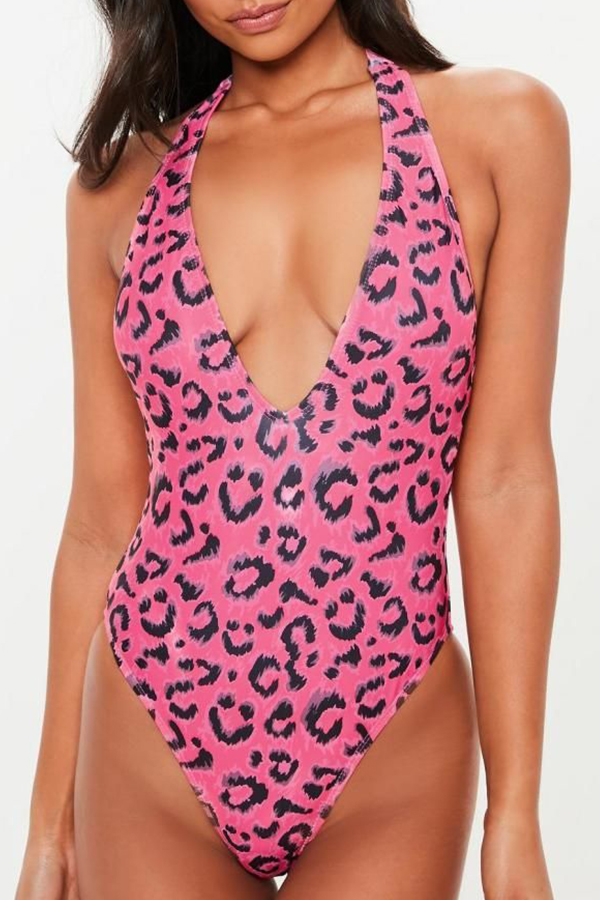 Lovely Sexy Leopard Printed One Piece Swimwearlw Fashion Online For Women Affordable Womens