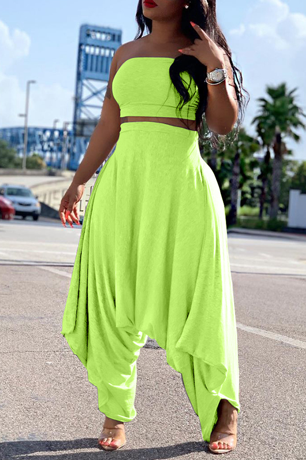 Lovely Casual Loose Green Two Piece Pants Setlw Fashion Online For Women Affordable Women S