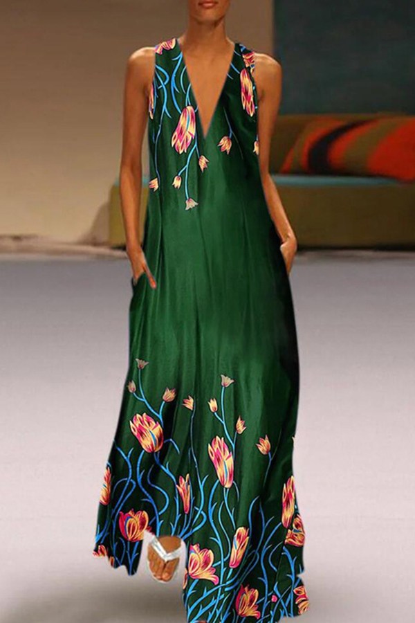 Lovely Bohemian Print Green Maxi DressLW | Fashion Online For Women ...