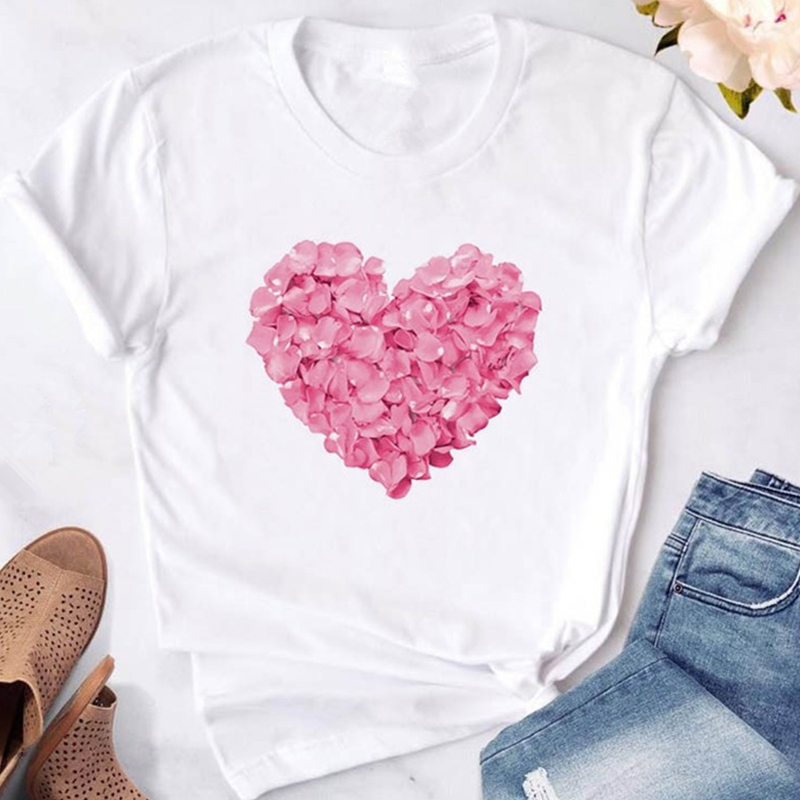 Lovely Casual Heart White T-shirtLW | Fashion Online For Women ...