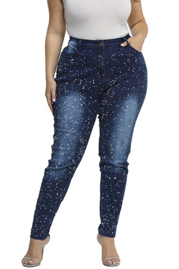 navy blue plus size pants