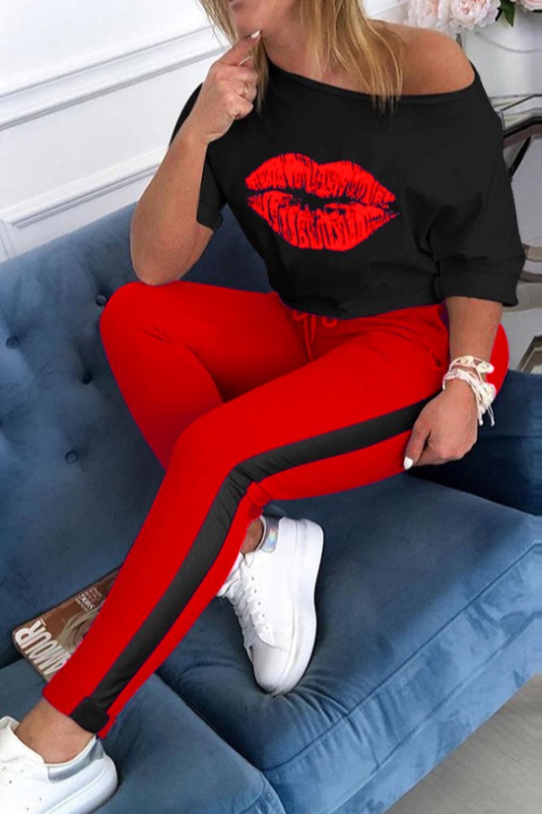 plus size red pants