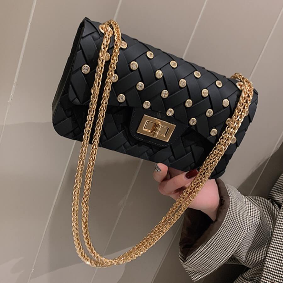 Lovely Stylish Chain Strap Black Crossbody BagLW | Fashion Online For ...