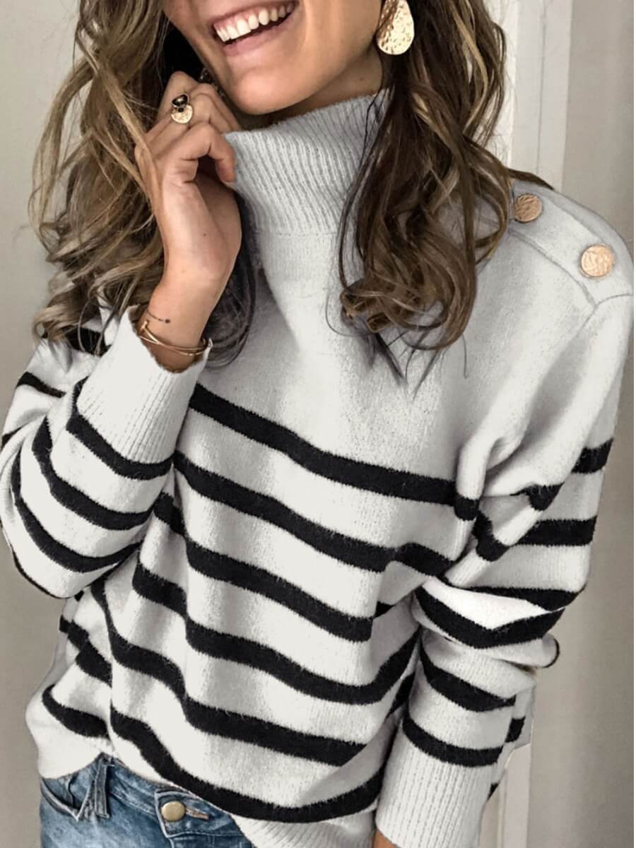 turtleneck and button up