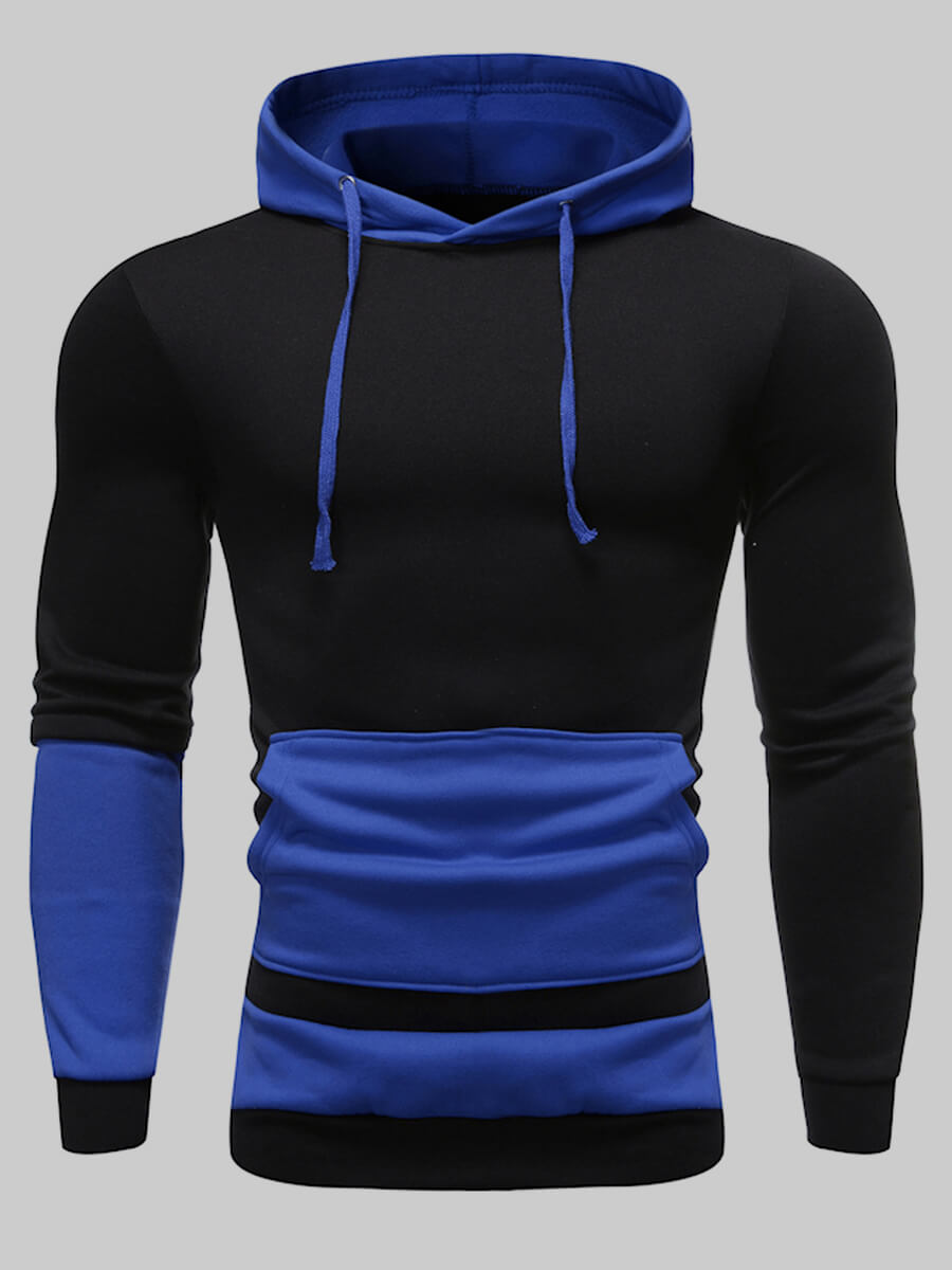 Lovely Men Casual Hooded Collar Print Baby Blue HoodieLW | Fashion ...