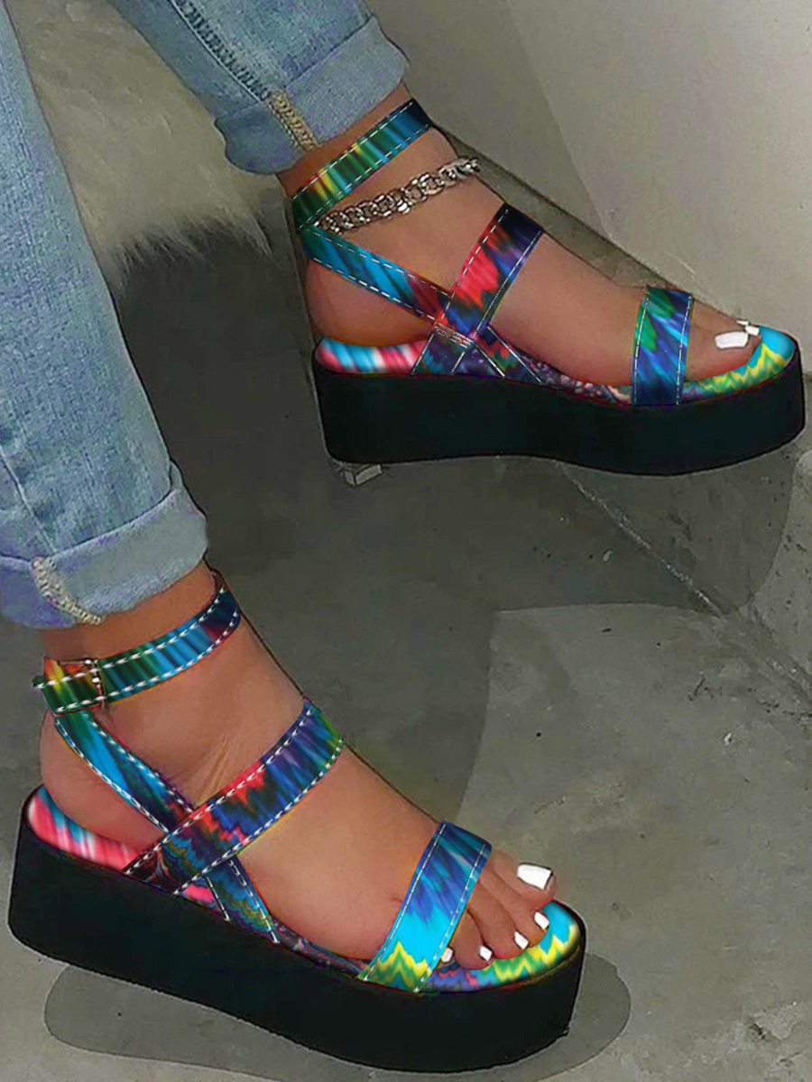 LW Casual Tie-dye Blue Platform Shoes Sale | LovelyWholesale