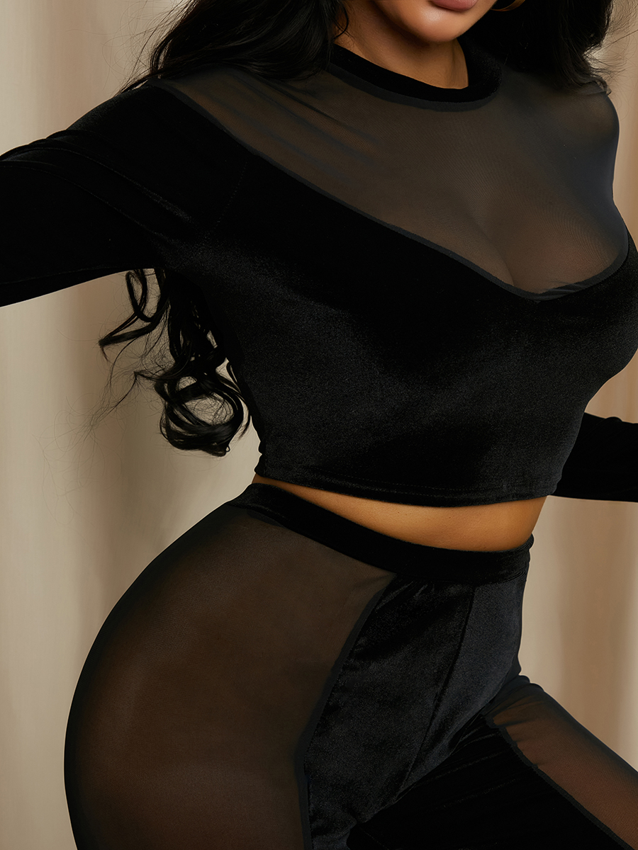 see through two piece outfit